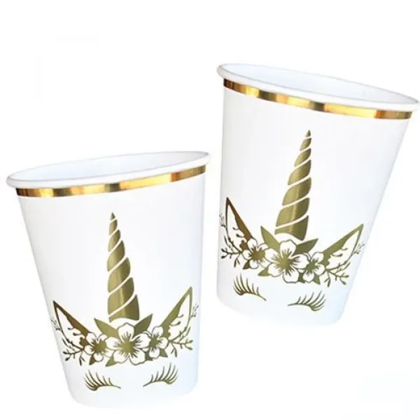 Unicorn Gold Karton Bardak (6 adet)