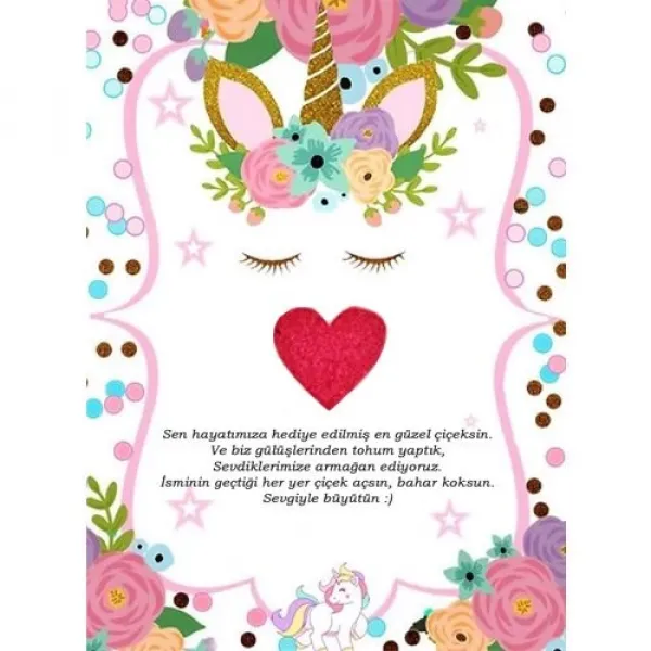 Unicorn Hediyelik Tohum Kartı 5 adet