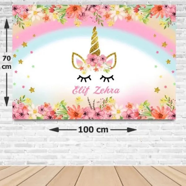 Unicorn İsme Özel Doğum Günü Afişi 70*100 cm