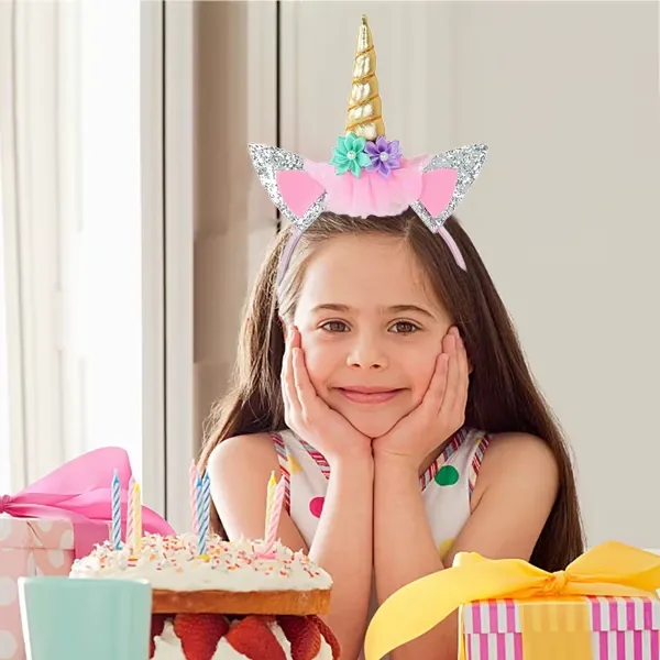 Unicorn Pullu Gold Taç 1 Adet