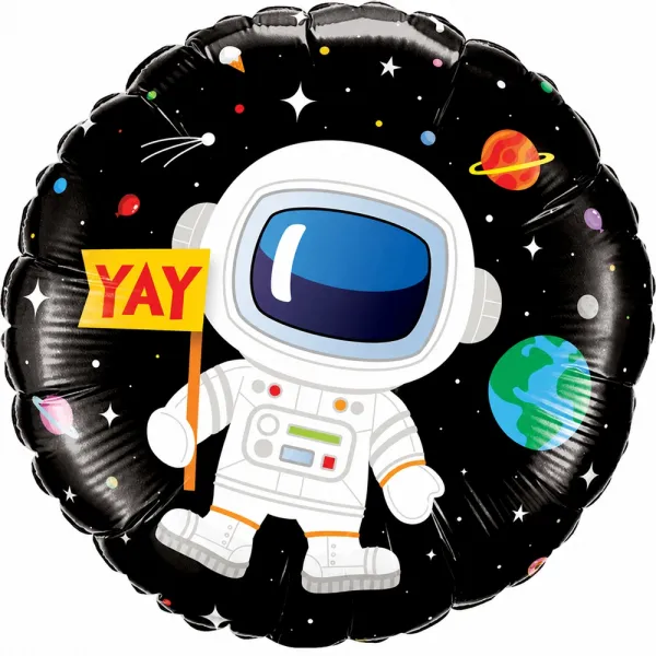 Uzay Temalı Çift Taraflı Folyo Balon 1 Adet (45 cm)