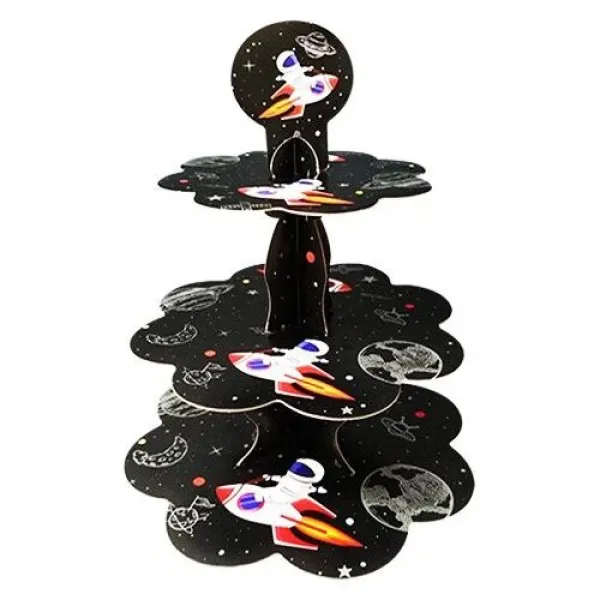 Uzay Temalı Kek Standı 3 Katlı