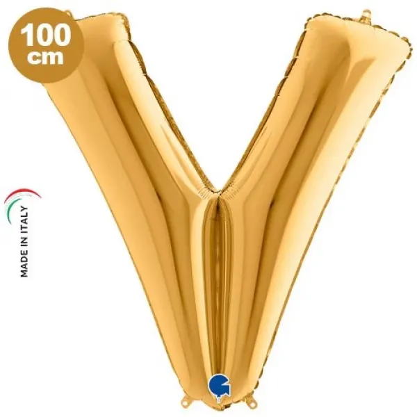 V Harf Folyo Balon – Gold – 100 cm (40 inch)
