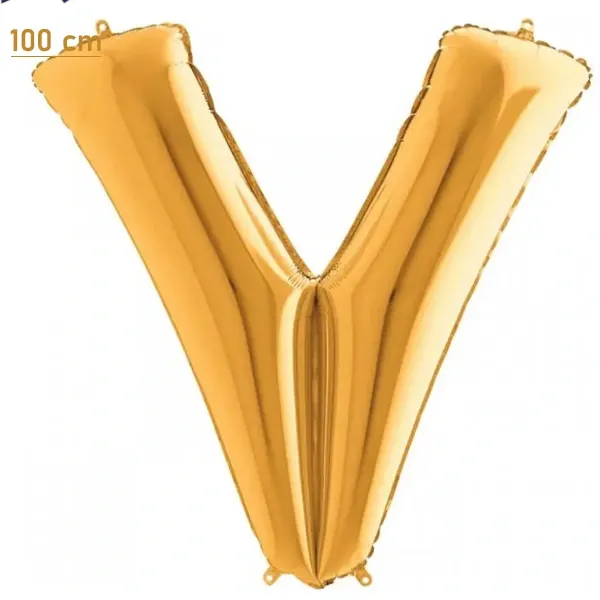 V Harf Folyo Balon – Gold – 100 cm (40 inch)