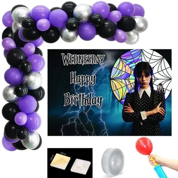 Wednesday Balon Zinciri Afiş Seti