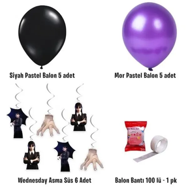Wednesday Balonlu Tavan Süsü 6lı