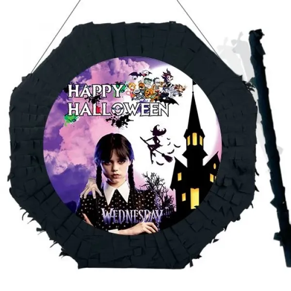 Wednesday Cadılar Bayramı Pinyata 42 cm + Sopası