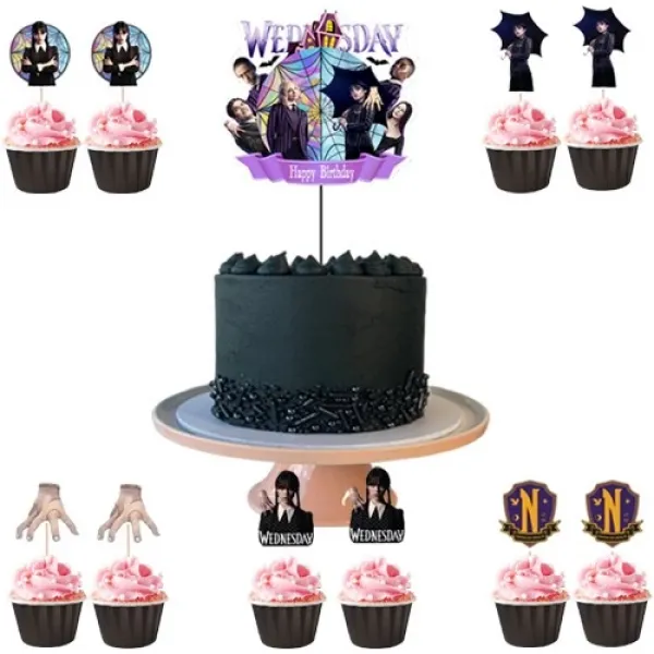 Wednesday Cake Topper Set