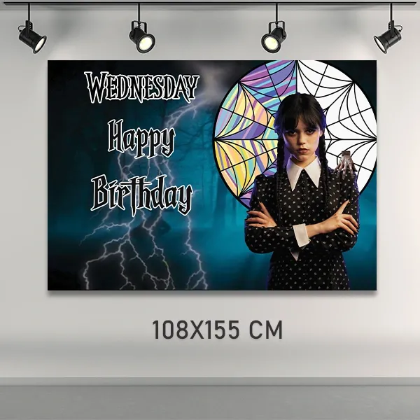 Wednesday Doğum Günü Parti Afişi (108x155 cm)