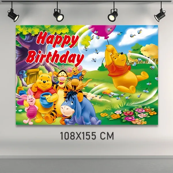 Winnie The Pooh Doğum Günü Afişi (108x155 cm)