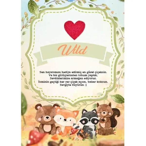Woodland Temalı Hediyelik Tohum Kartı 5 adet