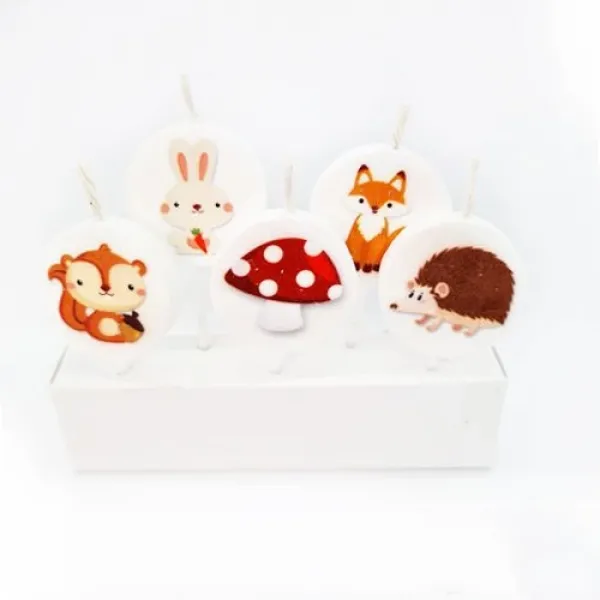 Woodland Temalı Pasta Mumu 5 Adet