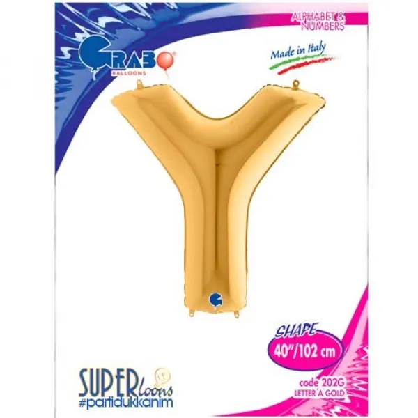 Y Harf Folyo Balon – Gold – 100 cm (40 inch)