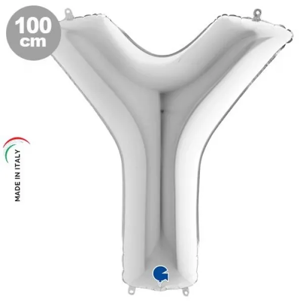 Y Harf Folyo Balon – Gümüş – 100 cm (40 inch)