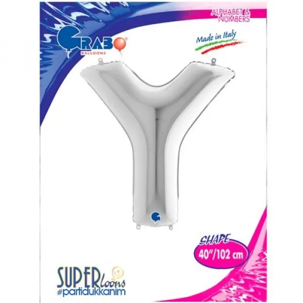 Y Harf Folyo Balon – Gümüş – 100 cm (40 inch)