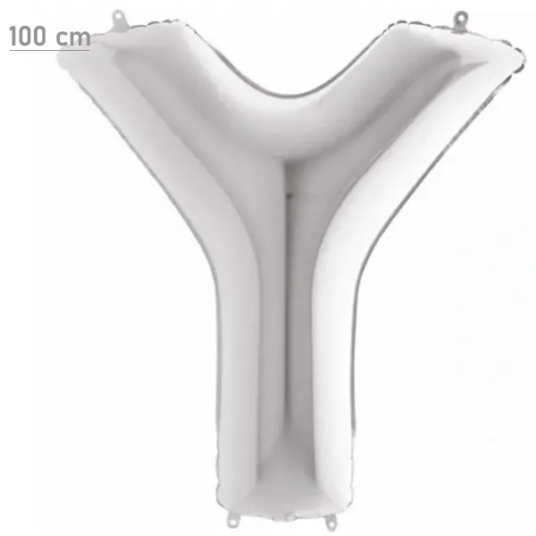 Y Harf Folyo Balon – Gümüş – 100 cm (40 inch)