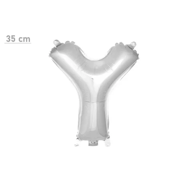 Y Harf Folyo Balon – Gümüş – (35 cm - 16 inch)