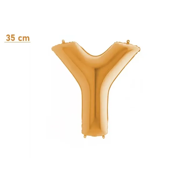 Y Harf Folyo Balon – Gold – (35 cm - 16 inch)