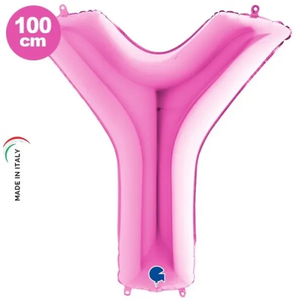 Y Harf Folyo Balon – Pembe – 100 cm (40 inch)