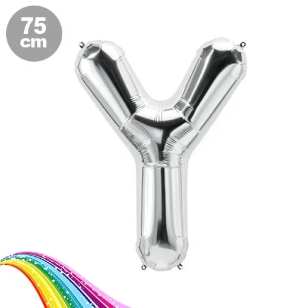 Y - Harfi Folyo Balon Gümüş (75 cm)