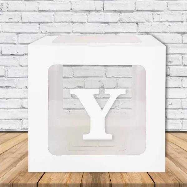 Y - Harfi Şeffaf Kutu Beyaz 25 cm