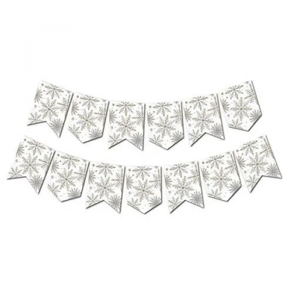 Yaldızlı Kar Tanesi Zigzag Banner 190 cm