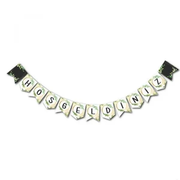 Yaprak Desenli Hoş Geldiniz Yazısı 190 cm