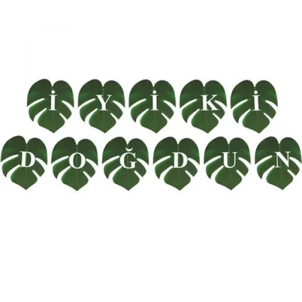Yaprak Desenli İyi Ki Doğdun Yazısı 190 cm