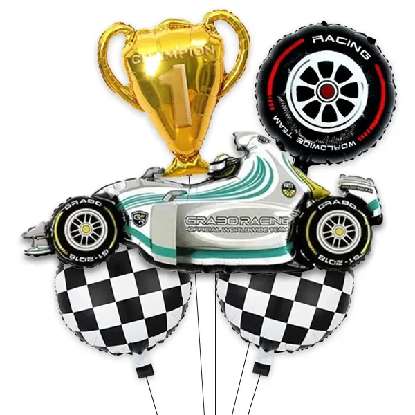 Yarış Arabası Folyo Balon Seti (5 Parça)