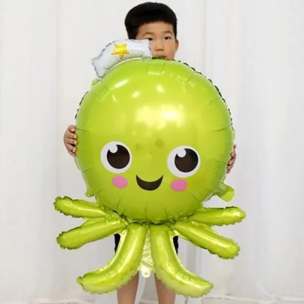 Yeşil Ahtapot Folyo Balon 90 cm