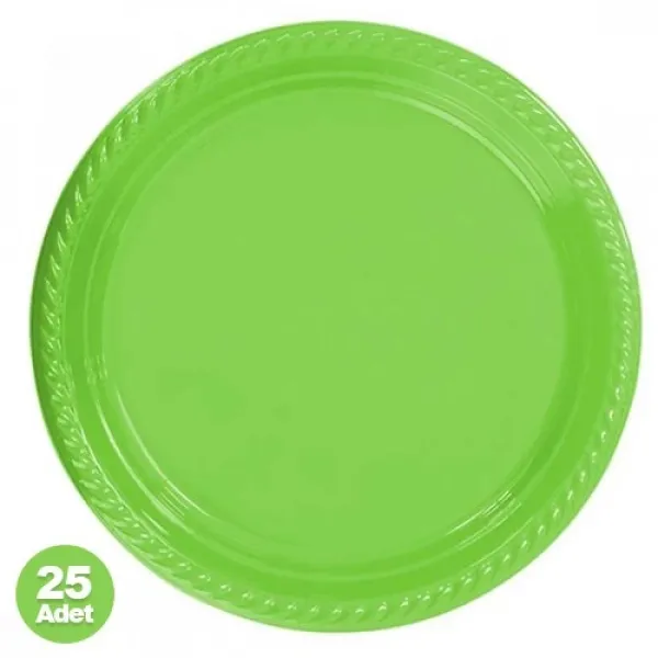 Yeşil Plastik Tabak Lüks (25 adet)