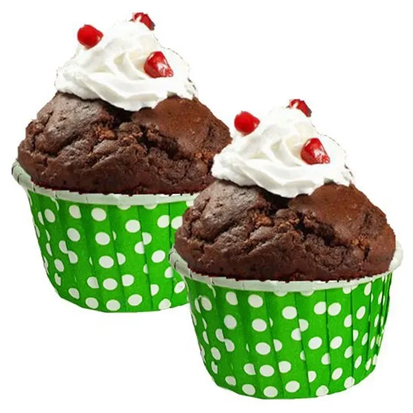 Yeşil Puantiyeli Muffin Kek Kapsülü (25 adet)