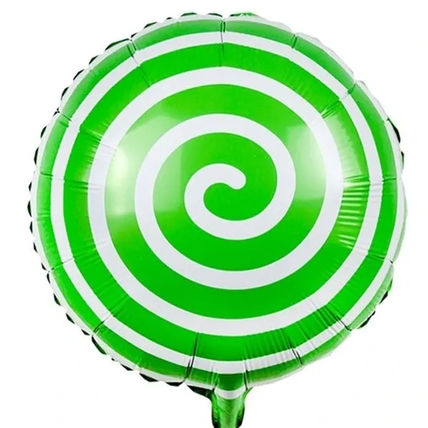 Yeşil Spiral Şeker Folyo Balon (45 cm)