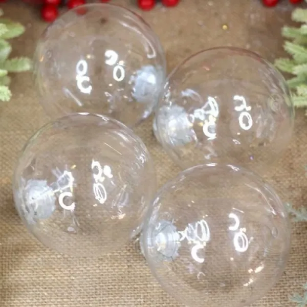 Yılbaşı Ağacı Süsü Şeffaf 4 Adet 10 cm