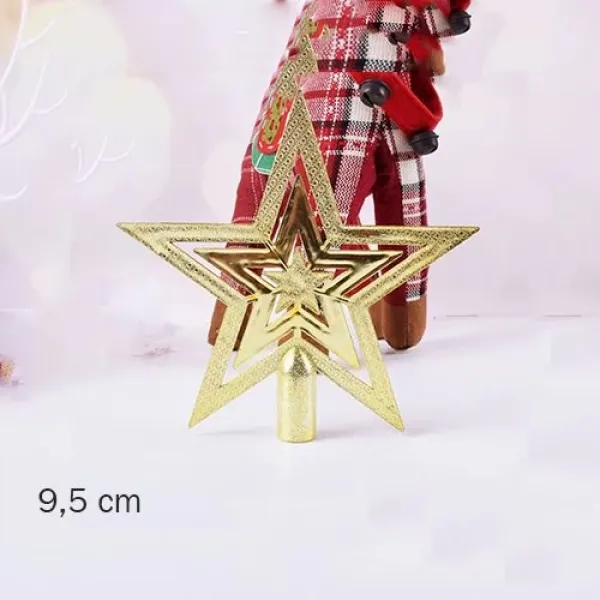 Yılbaşı Ağacı Tepe Süsü Gold Yıldız 9,5 cm 1 adet
