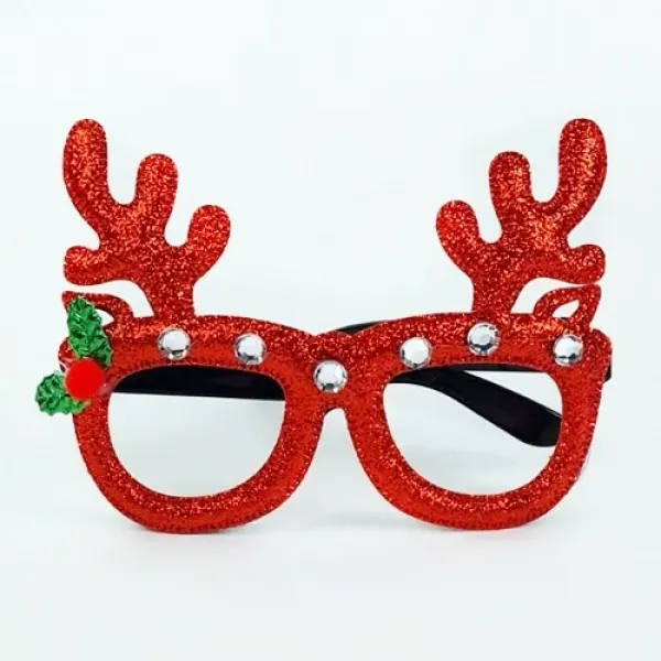 Yılbaşı Geyik Figürlü Taşlı Gözlük 1 Adet