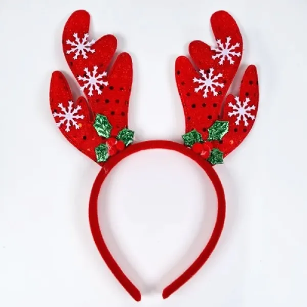 Yılbaşı Geyik Kar Taneli Taç 1 Adet