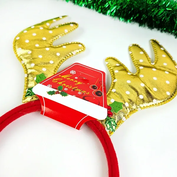 Yılbaşı Geyik Puantiyeli Taç Gold (1 Adet)