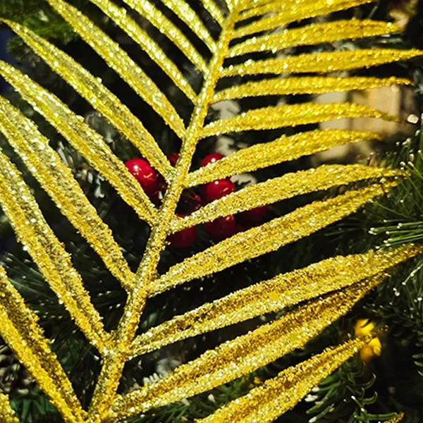 Yılbaşı Gold Simli Palmiye Yapay Dal (70 cm - 1 Adet)