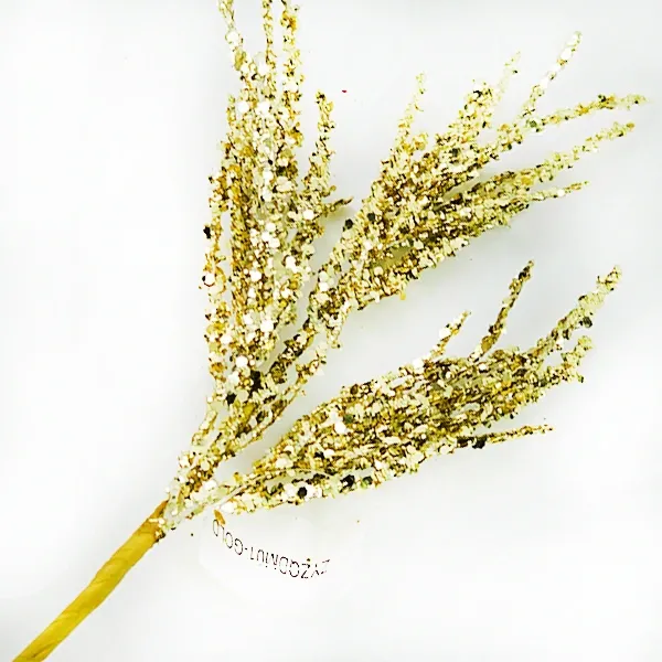 Yılbaşı Gold Simli Pullu Yapay Dal (40 cm - 1 Adet)