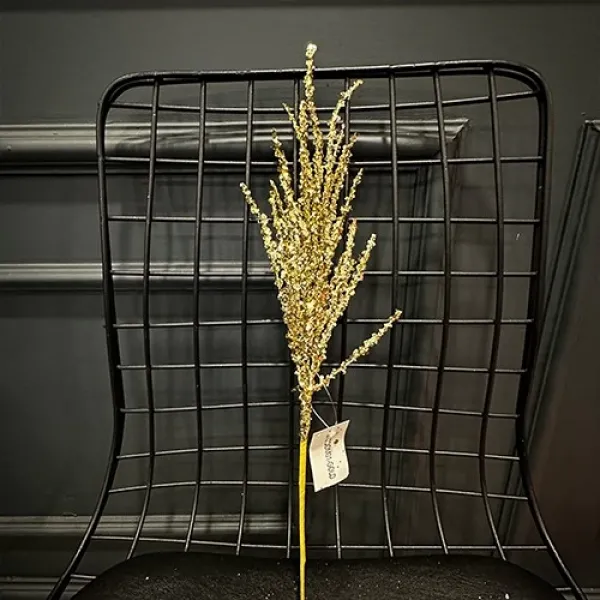 Yılbaşı Gold Simli Pullu Yapay Dal (40 cm - 1 Adet)