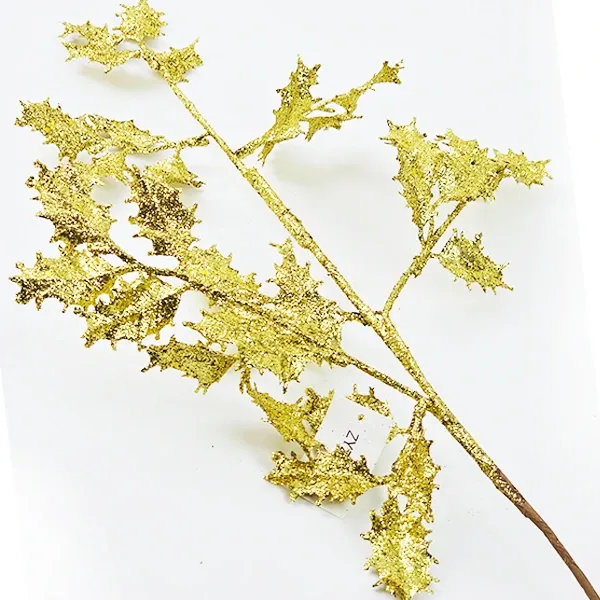 Yılbaşı Gold Simli Yapay Dal Yoğun Yapraklı (70 cm - 1 Adet)