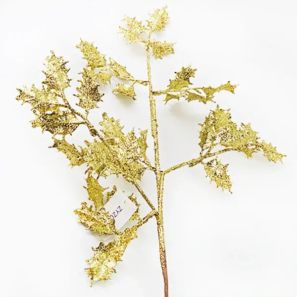 Yılbaşı Gold Simli Yapay Dal Yoğun Yapraklı (70 cm - 1 Adet)
