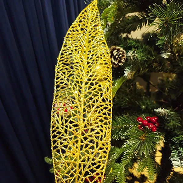 Yılbaşı Gold Simli Yaprak (70 cm - 1 Adet)