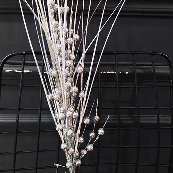 Yılbaşı Gümüş Simli Kokinalı Yapay Dal (90 cm - 1 Adet)