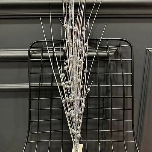 Yılbaşı Gümüş Simli Kokinalı Yapay Dal (90 cm - 1 Adet)