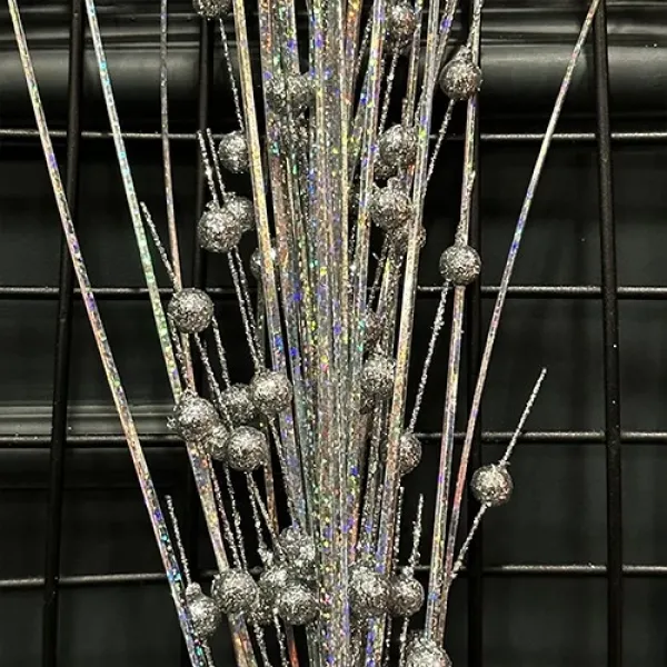 Yılbaşı Gümüş Simli Kokinalı Yapay Dal (90 cm - 1 Adet)