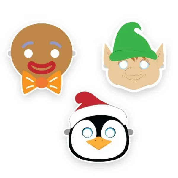 Yılbaşı Kağıt Maske 6 Adet