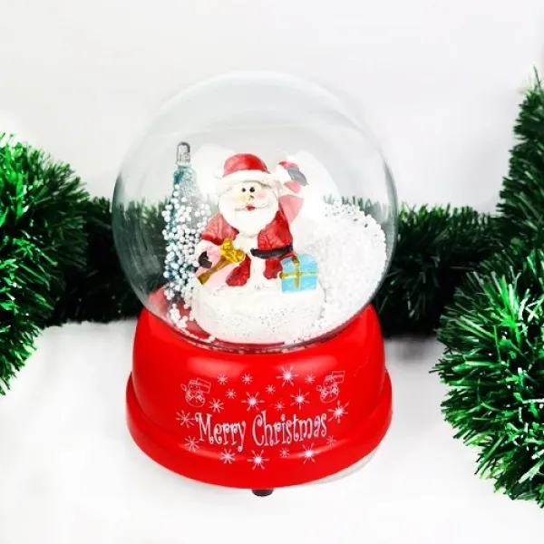 Yılbaşı Kar Küresi Noel Babalı Pilli ışıklı