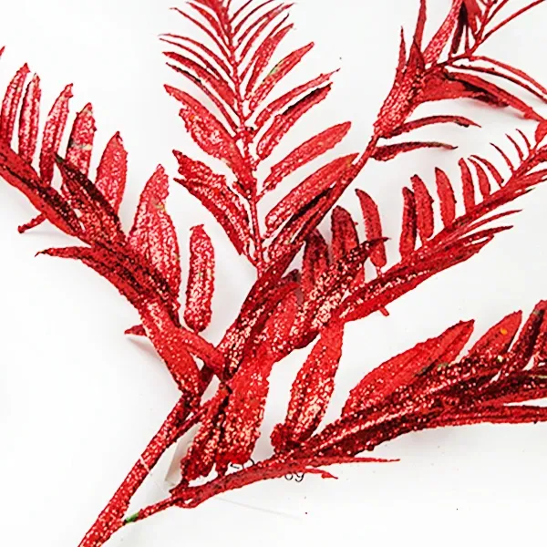 Yılbaşı Kırmızı Simli Çam Ağacı Yapay Dal (75 cm - 1 Adet)
